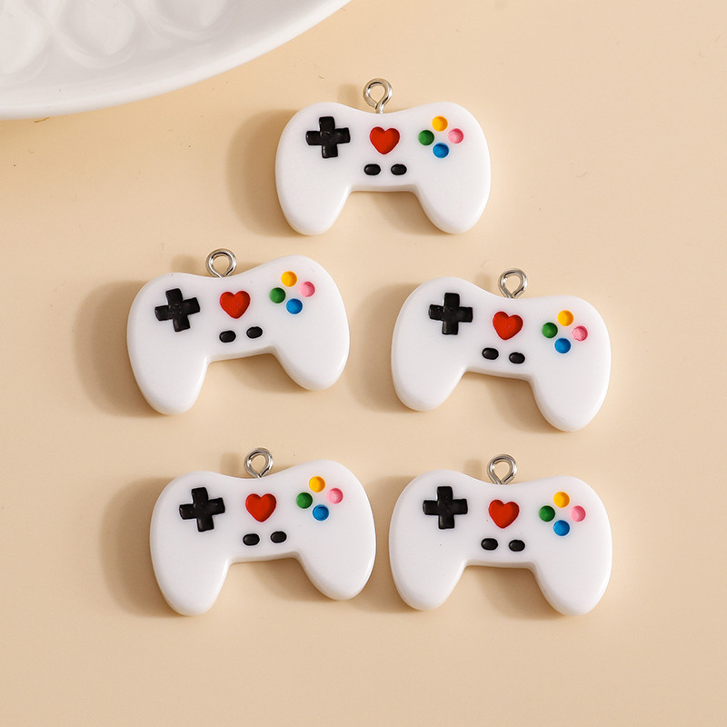 10db 28*21mm-es Zománcos Mini Gamepad Charms Barkácsolás Nyakláncokhoz Medálokhoz Fülbevalók Kézzel készített Kézműves Ékszer Kiegészítők