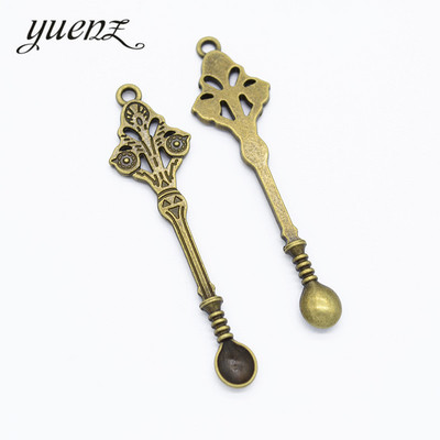 YuenZ 6db 3 színű Charms Spoon Antik ezüstözött medálok ötvözet ékszer készítés barkács kézzel készített kézműves 60*15mm J387