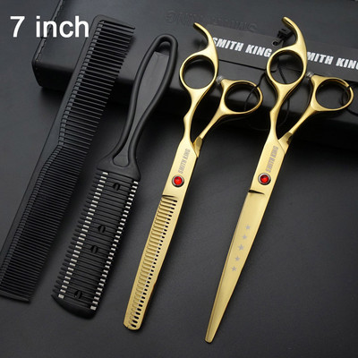 Profesionalni set frizerskih škara SMITH KING, 6"/7" škare za šišanje + škare za stanjivanje, brijačke škare + kompleti + češalj + češalj za stanjivanje