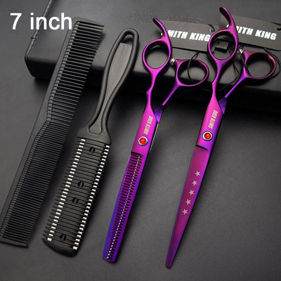 Profesionalni set frizerskih škara SMITH KING, 6"/7" škare za šišanje + škare za stanjivanje, brijačke škare + kompleti + češalj + češalj za stanjivanje