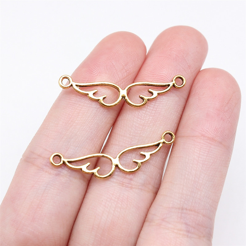 WYSIWYG 20 buc. 28x5 mm Aripi de înger Charms Conector Fabricare de bijuterii pentru realizarea de brățări Fabricarea de colier