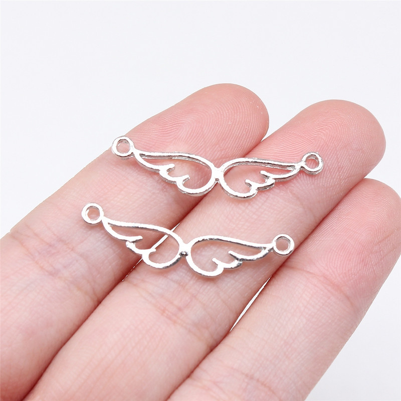 WYSIWYG 20 buc. 28x5 mm Aripi de înger Charms Conector Fabricare de bijuterii pentru realizarea de brățări Fabricarea de colier