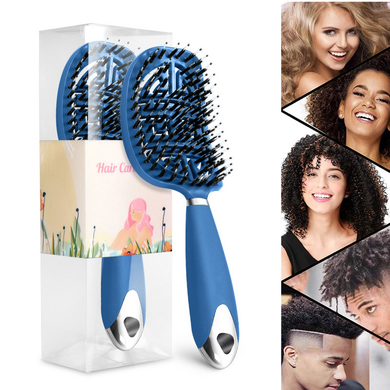 Detangler kefe göndör hajra Anti Klit hajmasszázs hajfésű 3a-4c hajkefe női férfi