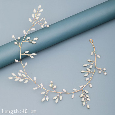 Traka za kosu s bisernim dijamantima Vjenčani dodaci za kosu za žene Vjenčana traka za kosu Nakit za kosu Svijetlo zlatni dodaci za vjenčanje