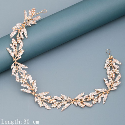 Traka za kosu s bisernim dijamantima Vjenčani dodaci za kosu za žene Vjenčana traka za kosu Nakit za kosu Svijetlo zlatni dodaci za vjenčanje