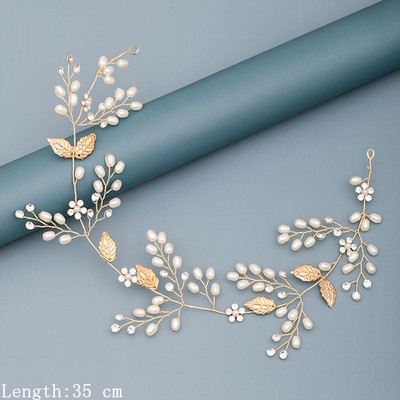 Traka za kosu s bisernim dijamantima Vjenčani dodaci za kosu za žene Vjenčana traka za kosu Nakit za kosu Svijetlo zlatni dodaci za vjenčanje