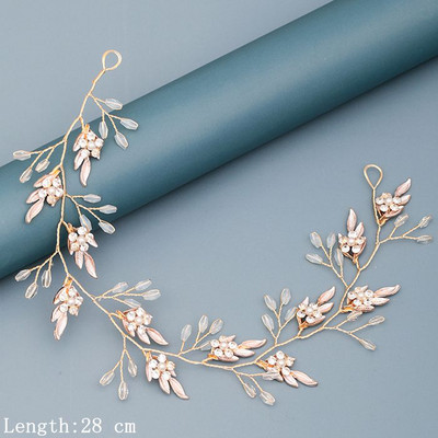 Traka za kosu s bisernim dijamantima Vjenčani dodaci za kosu za žene Vjenčana traka za kosu Nakit za kosu Svijetlo zlatni dodaci za vjenčanje