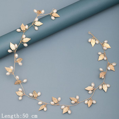 Traka za kosu s bisernim dijamantima Vjenčani dodaci za kosu za žene Vjenčana traka za kosu Nakit za kosu Svijetlo zlatni dodaci za vjenčanje