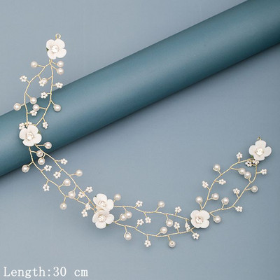 Traka za kosu s bisernim dijamantima Vjenčani dodaci za kosu za žene Vjenčana traka za kosu Nakit za kosu Svijetlo zlatni dodaci za vjenčanje