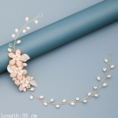 Traka za kosu s bisernim dijamantima Vjenčani dodaci za kosu za žene Vjenčana traka za kosu Nakit za kosu Svijetlo zlatni dodaci za vjenčanje