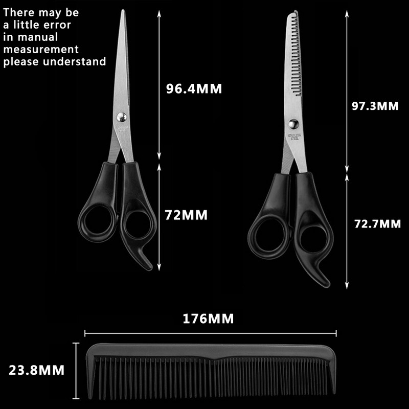 3db Hajvágó Olló Fodrász Olló Fodrász Hajvágás Ritkító Olló Szett Haj Olló Normál Lapos Fogak