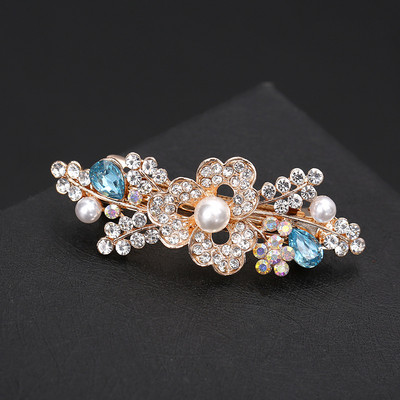 Noua versiune coreeană a perlelor camelie clemă de păr de primăvară clemă retro cu margine de cristal clemă laterală accesorii de păr casual de modă feminină