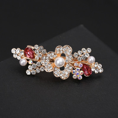 Noua versiune coreeană a perlelor camelie clemă de păr de primăvară clemă retro cu margine de cristal clemă laterală accesorii de păr casual de modă feminină