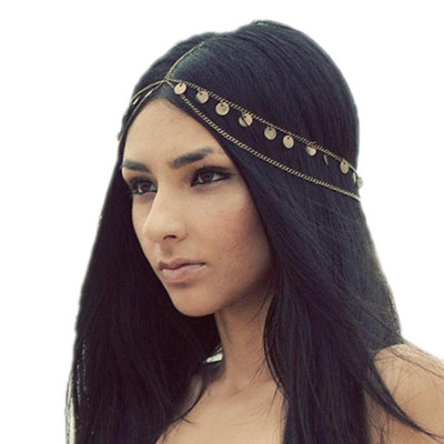 Új Hot Bohemian Hair Jewelry Party Esküvői Vantage Crown Metal Bojt Női Fejlánc Fejpánt SMR88