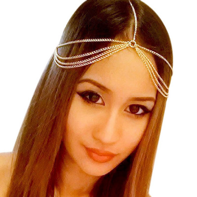 Új Hot Bohemian Hair Jewelry Party Esküvői Vantage Crown Metal Bojt Női Fejlánc Fejpánt SMR88