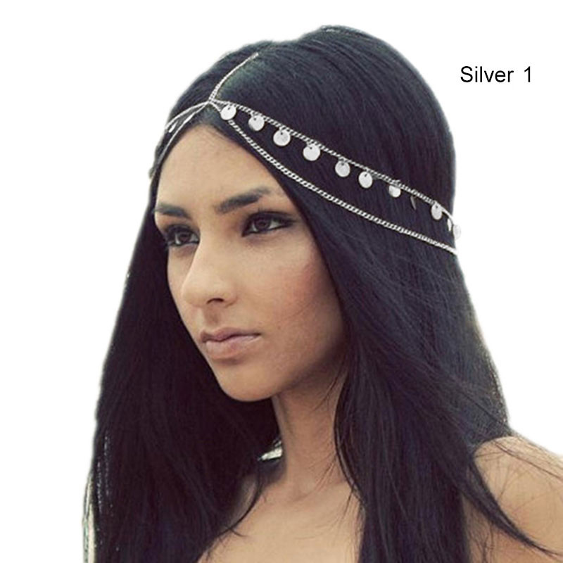 Új Hot Bohemian Hair Jewelry Party Esküvői Vantage Crown Metal Bojt Női Fejlánc Fejpánt SMR88