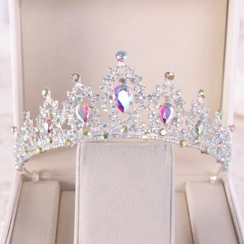 Στέμμα Γάμου Tiaras Rhinestone Diadem Girls Birthday Noiva Headpiece Coronitas For 15 Years Νυφικά αξεσουάρ μαλλιών Κοσμήματα