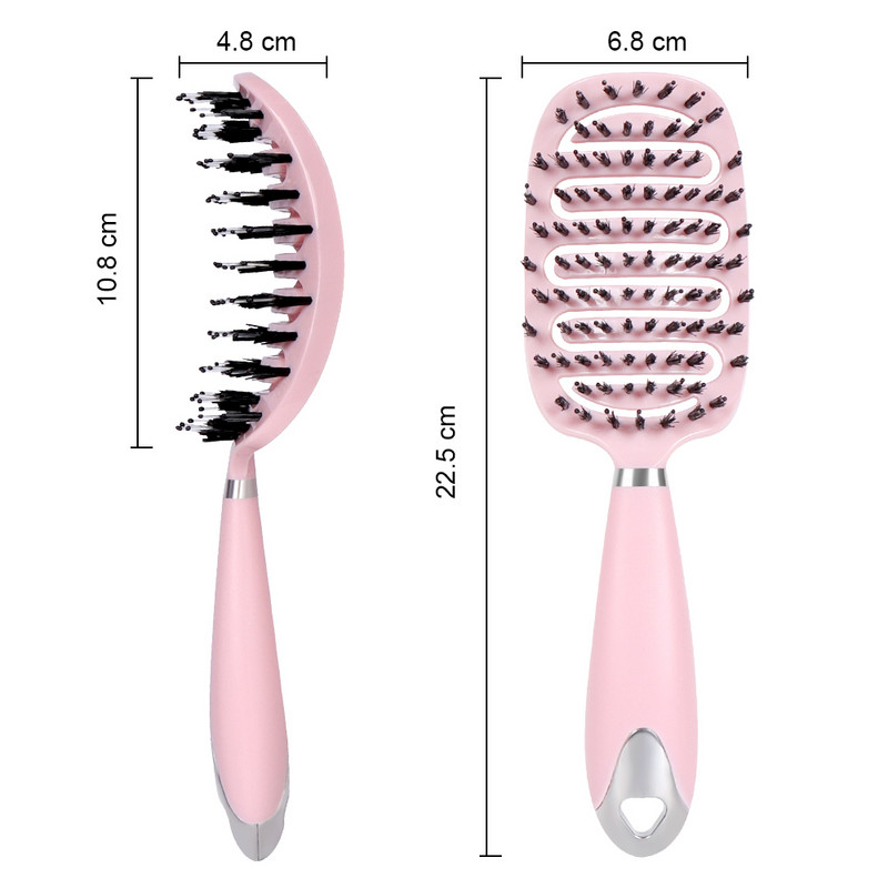 Új verzió üreges hajkefe fejbőr masszírozó fésűk hajformázó detangler fésű nőknek kifejtő eszköz Nedves száraz göndör haj