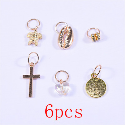 Stilius Skirtingi Starfish Shell plaukų žiedai pinti plaukų segtukai rankogaliai žiedai papuošalai dredų užsegimai priedai mergaitėms, moterys 2021 m.