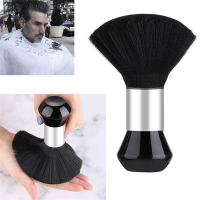 Висококачествена черна козметична фризьорска почистваща шейна прах за почистване на коса Четка за подстригване за бръснарница Четка за подстригване