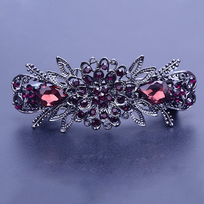 Noua versiune coreeană, floare de cristal strălucitoare, ac de păr de primăvară, clemă de top din zircon retro, coadă de cal, accesorii de păr elegant pentru femei.