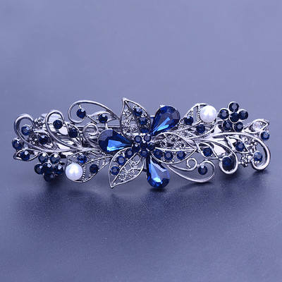 Noua versiune coreeană, floare de cristal strălucitoare, ac de păr de primăvară, clemă de top din zircon retro, coadă de cal, accesorii de păr elegant pentru femei.