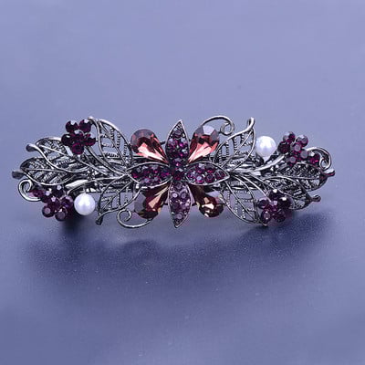 Noua versiune coreeană, floare de cristal strălucitoare, ac de păr de primăvară, clemă de top din zircon retro, coadă de cal, accesorii de păr elegant pentru femei.