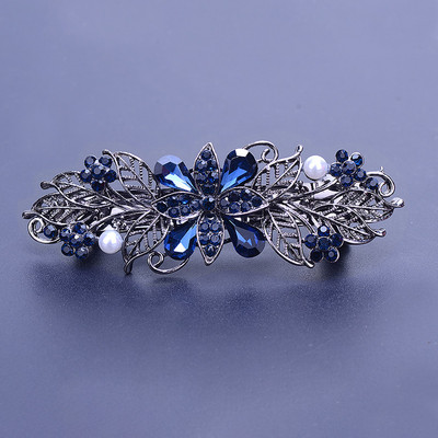 Noua versiune coreeană, floare de cristal strălucitoare, ac de păr de primăvară, clemă de top din zircon retro, coadă de cal, accesorii de păr elegant pentru femei.