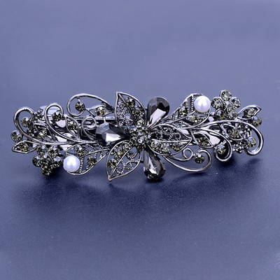 Noua versiune coreeană, floare de cristal strălucitoare, ac de păr de primăvară, clemă de top din zircon retro, coadă de cal, accesorii de păr elegant pentru femei.