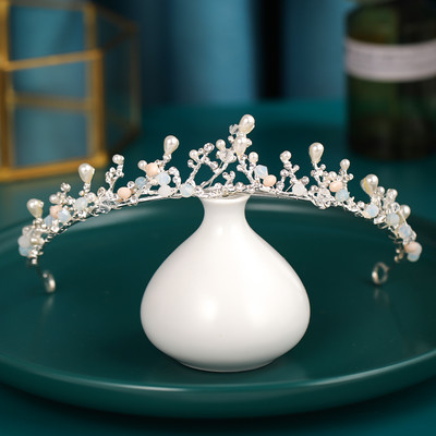 Ezüst színű Esküvői Hajkiegészítők Kristály Strasszkő Korona Olcsó Tiaras Diadems Női Hajékszerek Hercegnő fejdísz