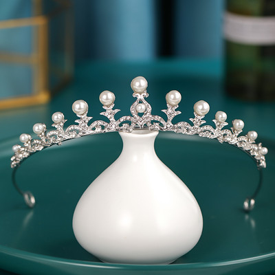 Ezüst színű Esküvői Hajkiegészítők Kristály Strasszkő Korona Olcsó Tiaras Diadems Női Hajékszerek Hercegnő fejdísz
