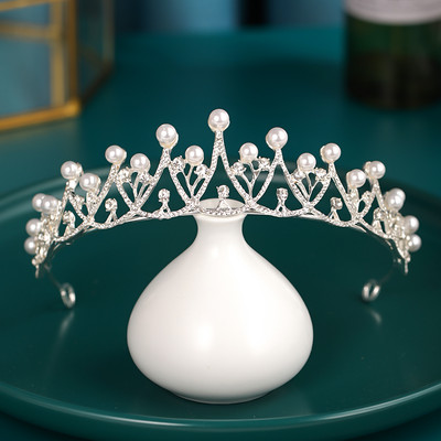 Ezüst színű Esküvői Hajkiegészítők Kristály Strasszkő Korona Olcsó Tiaras Diadems Női Hajékszerek Hercegnő fejdísz