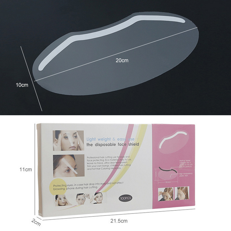 Plastikinis vonios skydelis 20x10 cm akių apsauga, skaidrus makiažas suaugusiems, skirtas blakstienų priežiūrai, salono reikmenims, blakstienų priauginimui