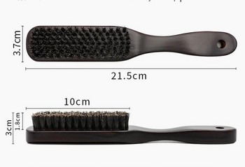 Дървена дръжка Четка за почистване с четина от глиган Фризьорска четка за брада Антистатичен бръснар Гребен за оформяне на коса Инструменти за бръснене за мъже