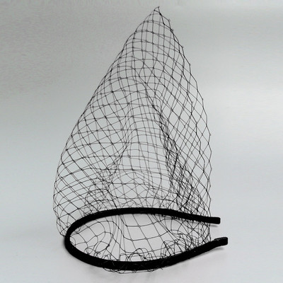 Елегантен воал от клетка за птици Бяла черна лента за глава Воал за булки Покривало Мрежа за лице Маска Бижута за коса Аксесоари Сватбени шапки