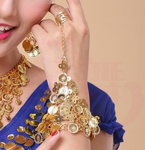 Decor pentru păr cap bandă de păr Dance show out indian cap de bijuterii Accesorii dans din buric Bohemian Boho Monedă cap lanț păr