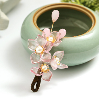 Kínai hajékszerek Step Shake Side hajcsat Flower Jade hajtűk és klipek Fejpánt Fejpeice Női Lány Hajkiegészítők