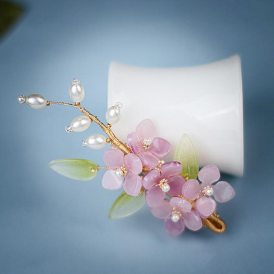 Kínai hajékszerek Step Shake Side hajcsat Flower Jade hajtűk és klipek Fejpánt Fejpeice Női Lány Hajkiegészítők