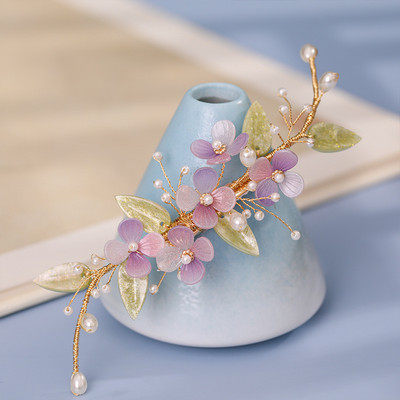 Kínai hajékszerek Step Shake Side hajcsat Flower Jade hajtűk és klipek Fejpánt Fejpeice Női Lány Hajkiegészítők