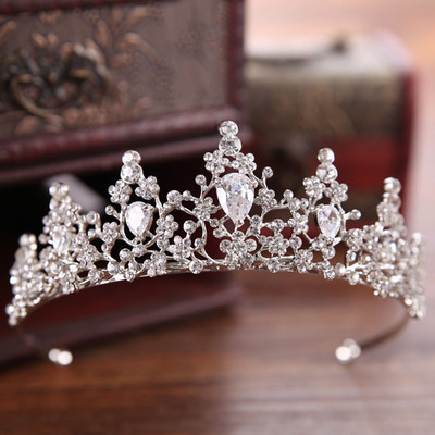 1 db Vintage fejfedő Zöld/Vörös Rózsa Kristály Korona Elegáns Hajpánt Tiara Menyasszonyi Party Ékszerek Esküvői Haj kiegészítők