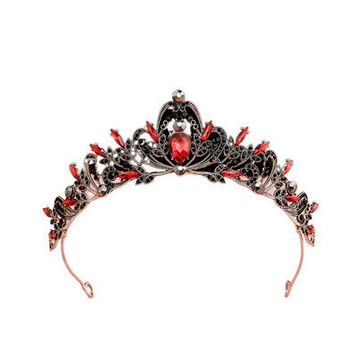 1 db Vintage fejfedő Zöld/Vörös Rózsa Kristály Korona Elegáns Hajpánt Tiara Menyasszonyi Party Ékszerek Esküvői Haj kiegészítők