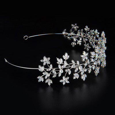 Moda Mireasa Bandeaua de par Flori Nunta Diademi Zircon Femei Accesorii de par Bijuterii Cabinet Moale de lux Barrette de par
