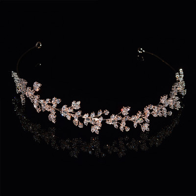 Divat Menyasszony Hajpánt Virágok Esküvői Tiaras Cirkon Női Haj Kiegészítők Ékszerek Fejdísz Puha Luxus Barrettes Hajpánt