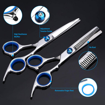 YBLNTEK 7/9 PCS Комплект професионални фризьорски ножици Ножици за подстригване Ножици за коса Гребен за опашка Наметало за коса Гребен за подстригване