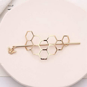 Κυψελοειδής φουρκέτα Bee Hair Twist Hairwear Honeycomb Hair Fork Hairpins Hair Bun Cage Metal with Stick Jewelry Δώρο