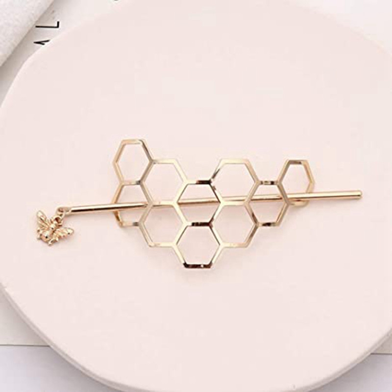 Honeycomb Hairpin Bee Hair Twist Hajruha Méhsejt hajvilla Hajtűk Hajkonty ketrec fém bottal Ékszer Ajándék
