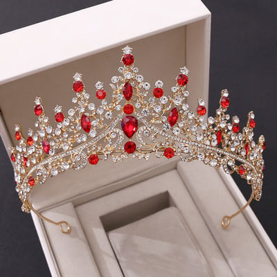 Barokk retro rózsa arany barack kristály menyasszonyi tiarák korona strasszos díszbemutató báli diadem menyasszony fejpánt esküvői haj kiegészítők
