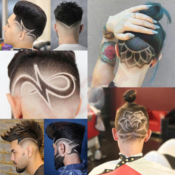 Писалка за гравиране на татуировки за коса за художествен дизайн на косата и писалка за оформяне на вежди Професионален бръснар Аксесоари за оформяне на коса