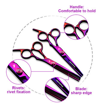 6-инчови професионални ножици за коса Изтъняващи фризьорски ножици за подстригване Ножици Инструменти Фризьорски ножици