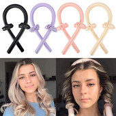 Slik Satin Heatless Curling Lazy Curler лента за глава Прави косата мека и блестяща Маша за коса Фризьорски инструменти Heatless Къдрици за коса
